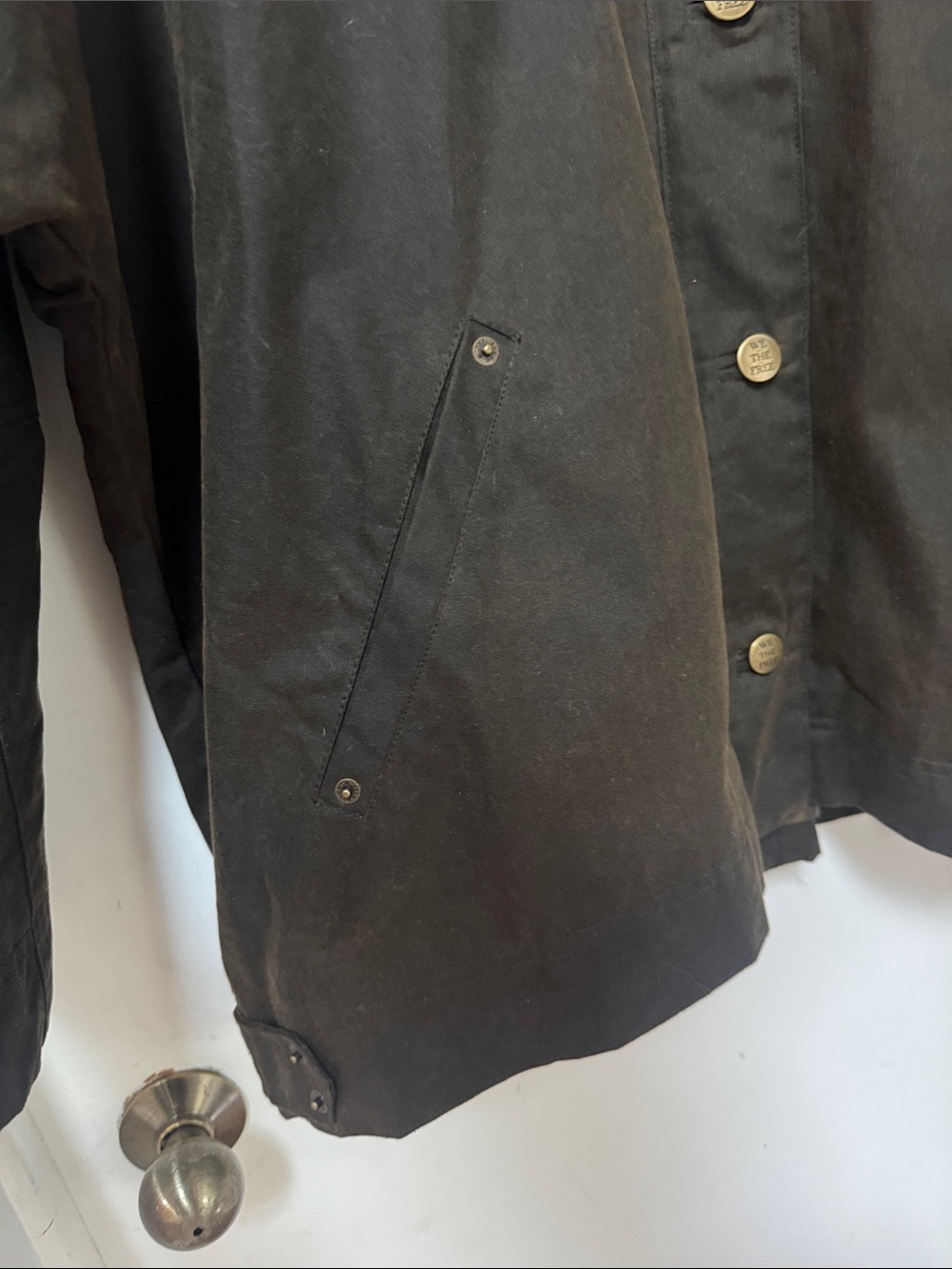 Free People x We the Free Cori Womens Olive Waxed Cotton Jacket XL Oversized - Picture 7 of 11